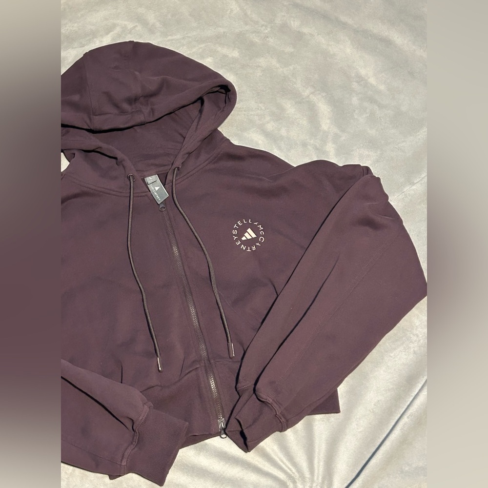 adidas by Stella McCartney Sportswear Cropped Hoodie in Purple - L - Picture 6 of 11